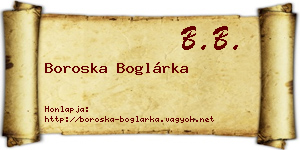 Boroska Boglárka névjegykártya